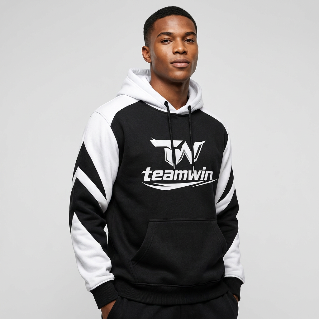 TeamWin Premium Black & White Hoodie