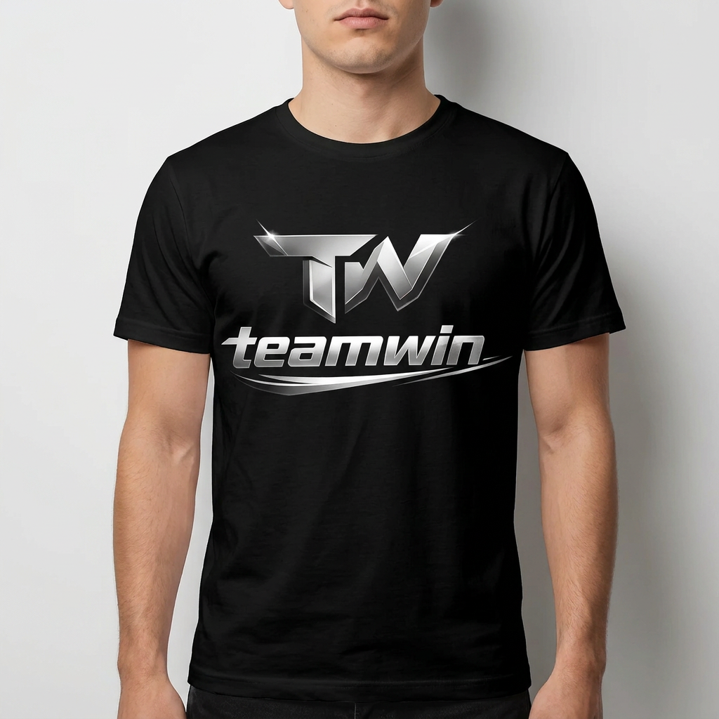 Teamwin TW Logo Black T-Shirt – Premium Cotton Gaming Tee
